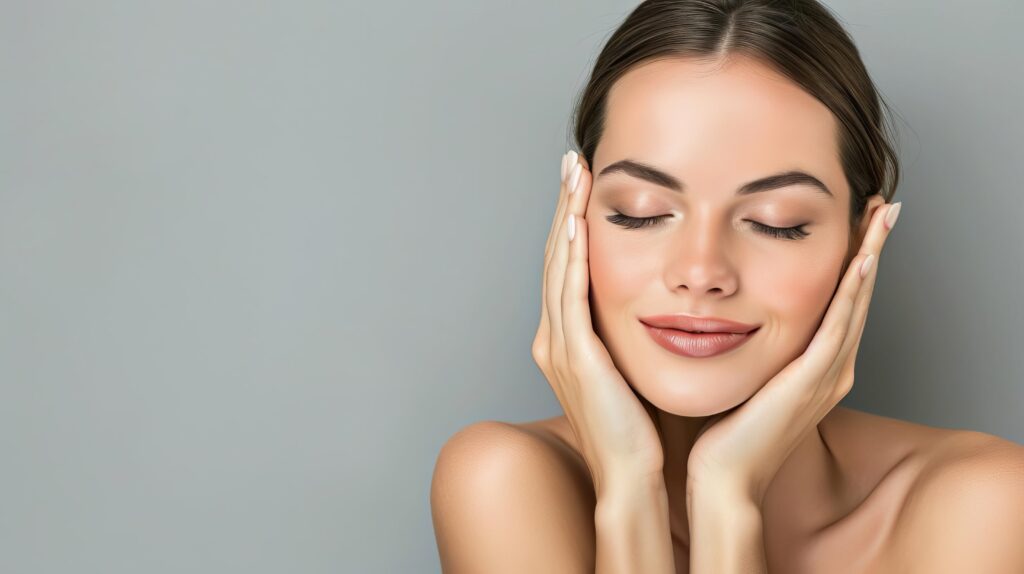 A woman with glowing and radiant skin after chemical peels treatment.